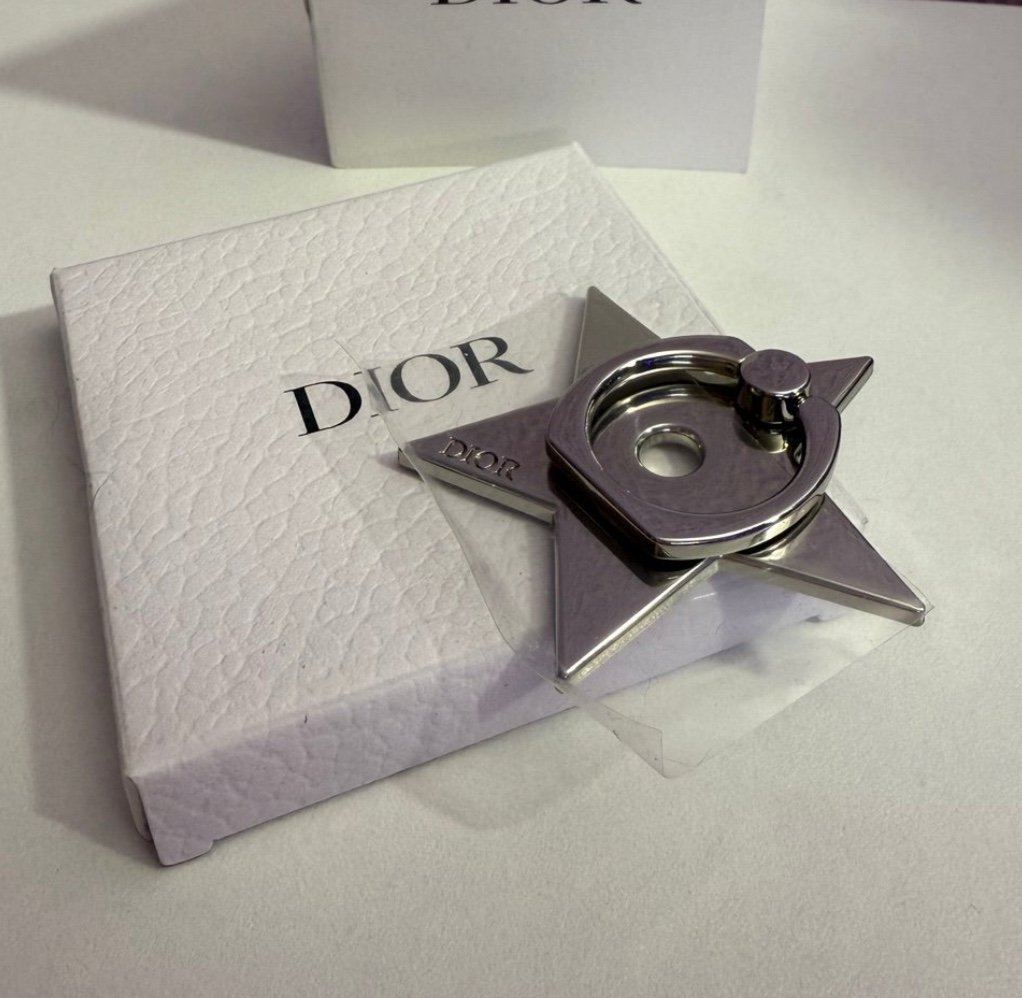 Brand New Authentic Dior Star Phone Ring Holder Grip & Stand, Silver Chrome