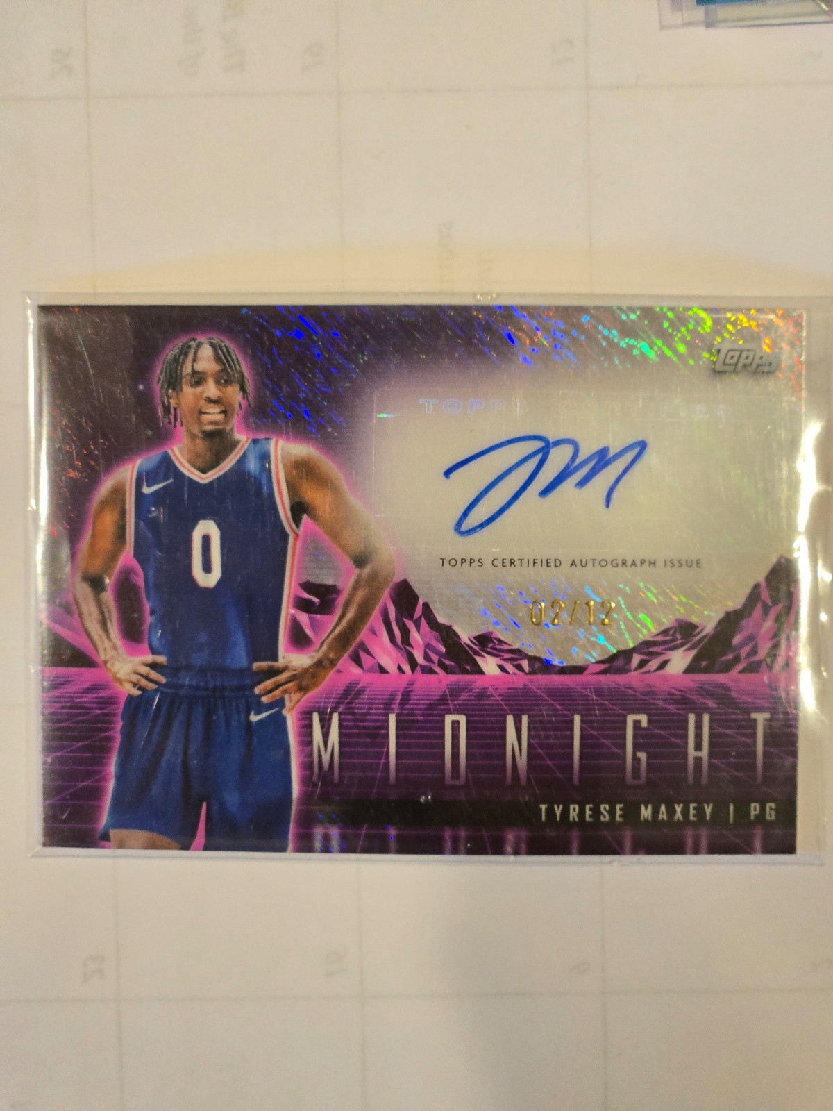2023-24 Topps Midnight Tyrese Maxey Auto #'d 02/12
