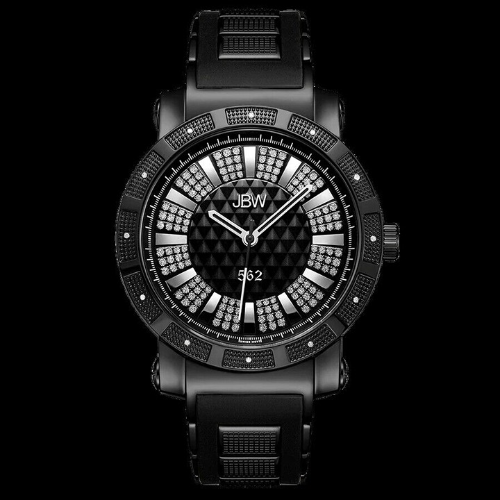 1090 MSRP| JBW Men's 562 Black ION Stainless Steel Diamond Watch 50mm