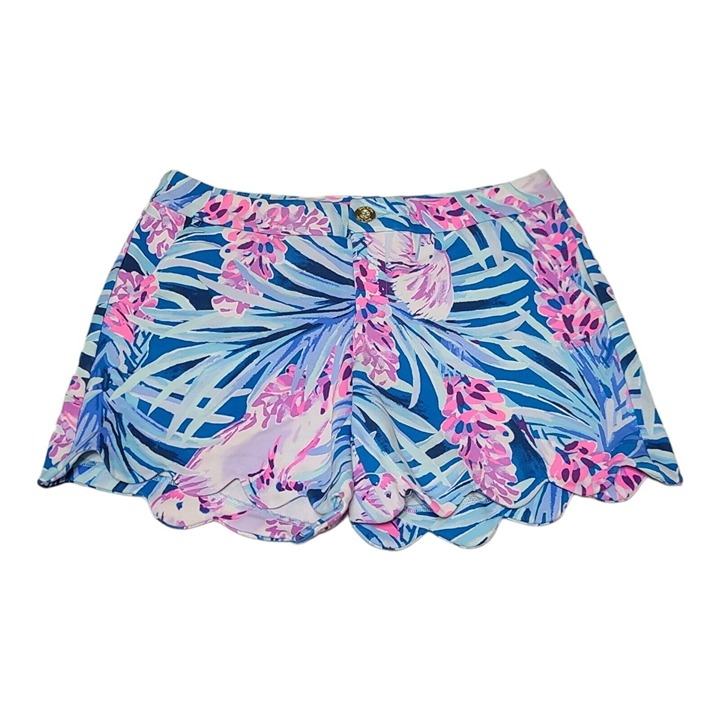 Lilly Pulitzer Buttercup Knit Shorts Sz 0 Blue Pink Mr Peacock B Tweethearts