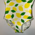Kate Spade Yellow Lemon Print Ivory One Piece Swim Suit Size Large NWT