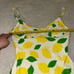 Kate Spade Yellow Lemon Print Ivory One Piece Swim Suit Size Large NWT