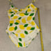Kate Spade Yellow Lemon Print Ivory One Piece Swim Suit Size Large NWT