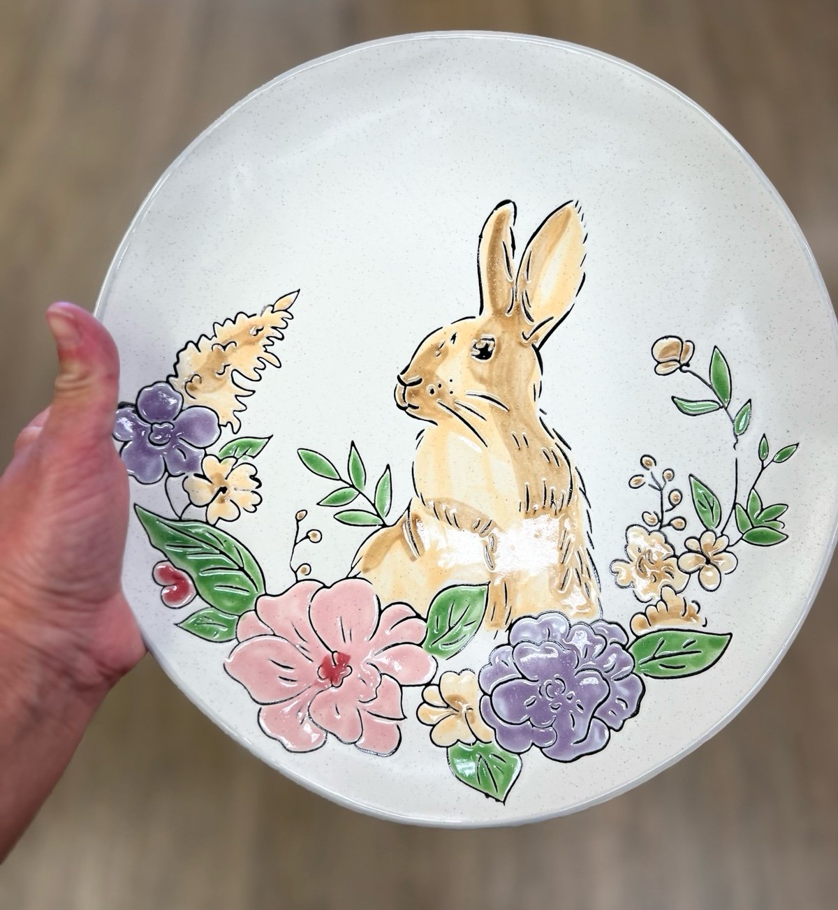 Easter ceramic bunny dinner plates !