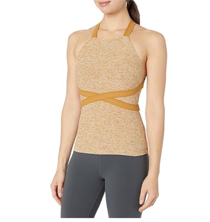 ALO YOGA Harness Tank Size M Women Caramel Tan Athletic Casual AG2