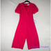 New! Eliza J Short Sleeve V Neck CropJumpsuit Size 2 in Hot Pink