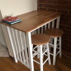 New Rustic Farmhouse Dining Table Set (1 Table , 2 bar stools) Solid Wood Pub Co