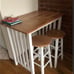 New Rustic Farmhouse Dining Table Set (1 Table , 2 bar stools) Solid Wood Pub Co