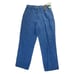 Vintage Womens 14P Linen Chambray Wide Leg Loose Fit Pants Blue