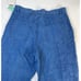 Vintage Womens 14P Linen Chambray Wide Leg Loose Fit Pants Blue