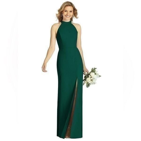 After Six High-Neck Cutout Halter Trumpet Gown Bridesmaid Style 6808 Size 2