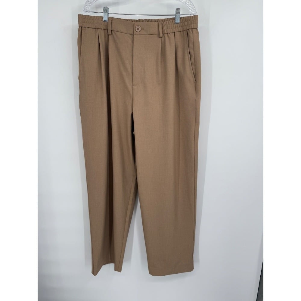 Mnml Men's Baggy Trouser Pants Khaki Elastic Waist NWT Sz XL