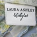 Vintage 2 King Size Pillow Shams Blue Floral Quilted LAURA ASHLEY