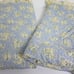 Vintage 2 King Size Pillow Shams Blue Floral Quilted LAURA ASHLEY