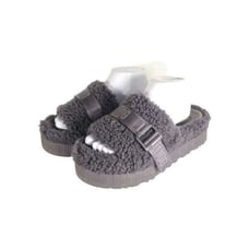 UGG Women's Fluffita US 8 Purple Sheepskin Platform Shearling Slide Slippers