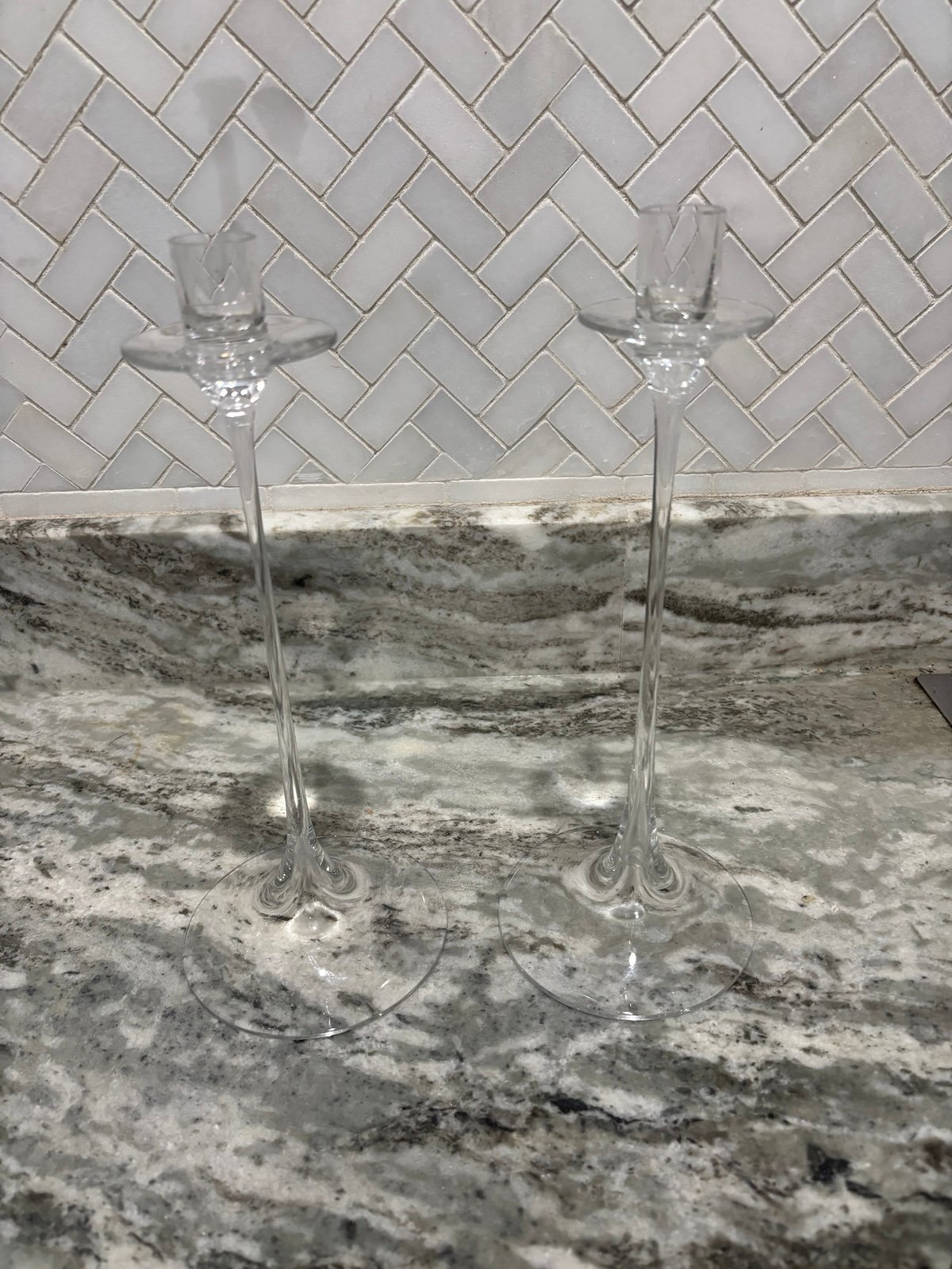 Vintage Orrefors Gabriel 10” candlesticks