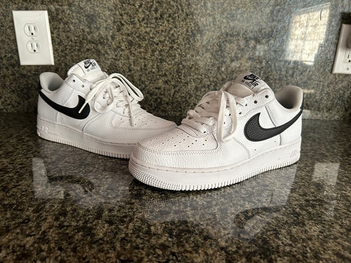 Mens Nike Air Force 1 Premium White Black 2021 Size 10.5