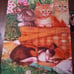 Vintage Curtain panels (set of 2) featuring kittens in a basket FREE SHIPPING