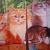 Vintage Curtain panels (set of 2) featuring kittens in a basket FREE SHIPPING