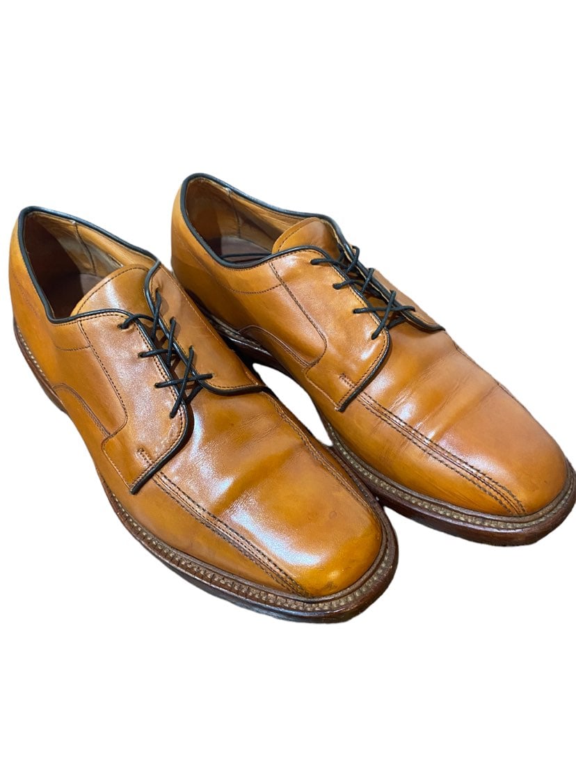 Allen Edmonds Mens 9 E Hillcrest Leather Bicycle Toe USA Made Oxford Shoe Cognac