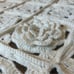 Handmade Crochet Baby Blanket Cream Floral 3D Flowers 57x56”