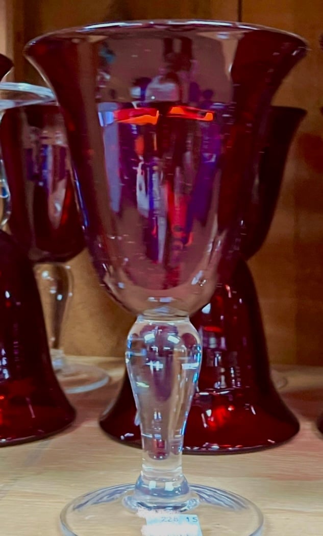 Artland Hand Blown Heavy RUBY RED STEMWARE SET 9 - Goblets.