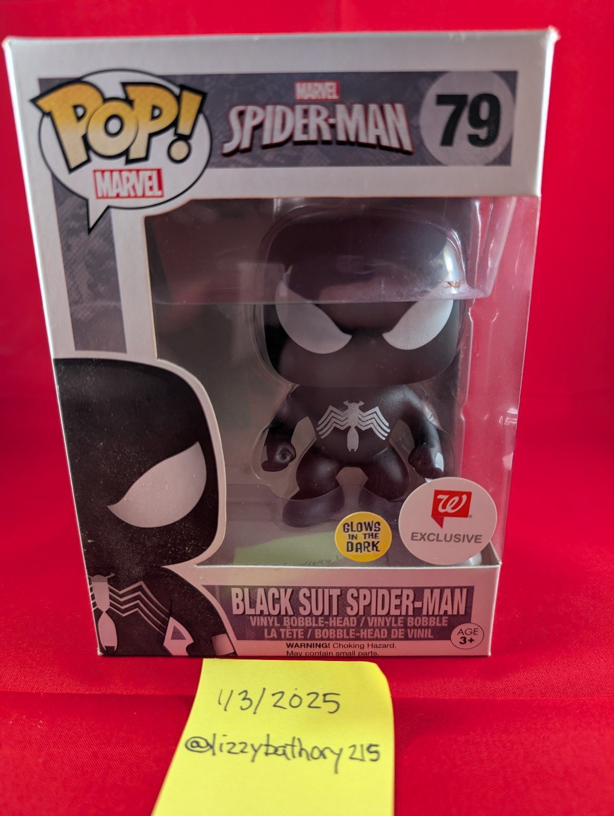 GITD Walgreens Exclusive Black Suit Spiderman Funko Pop No. 79