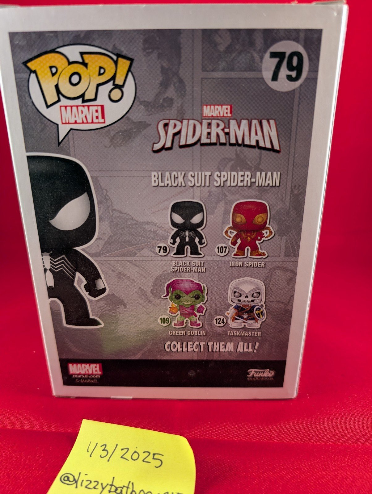 GITD Walgreens Exclusive Black Suit Spiderman Funko Pop No. 79 - detail