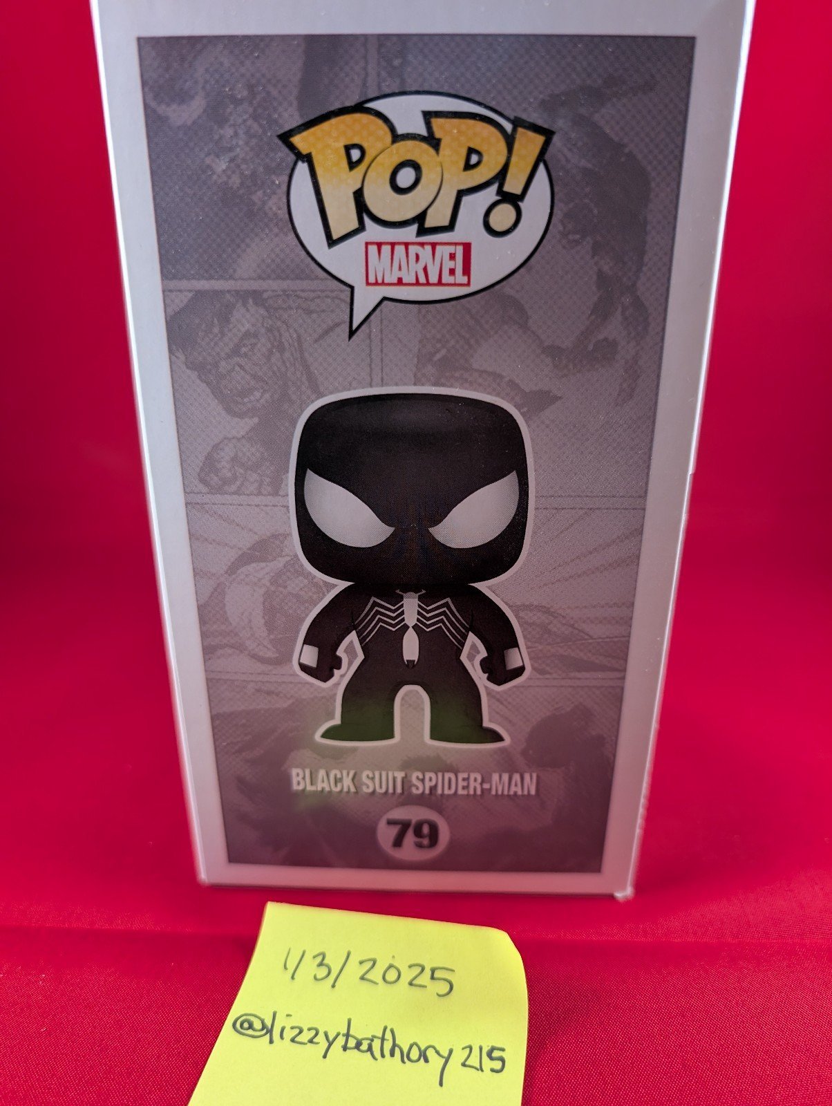 GITD Walgreens Exclusive Black Suit Spiderman Funko Pop No. 79 - detail