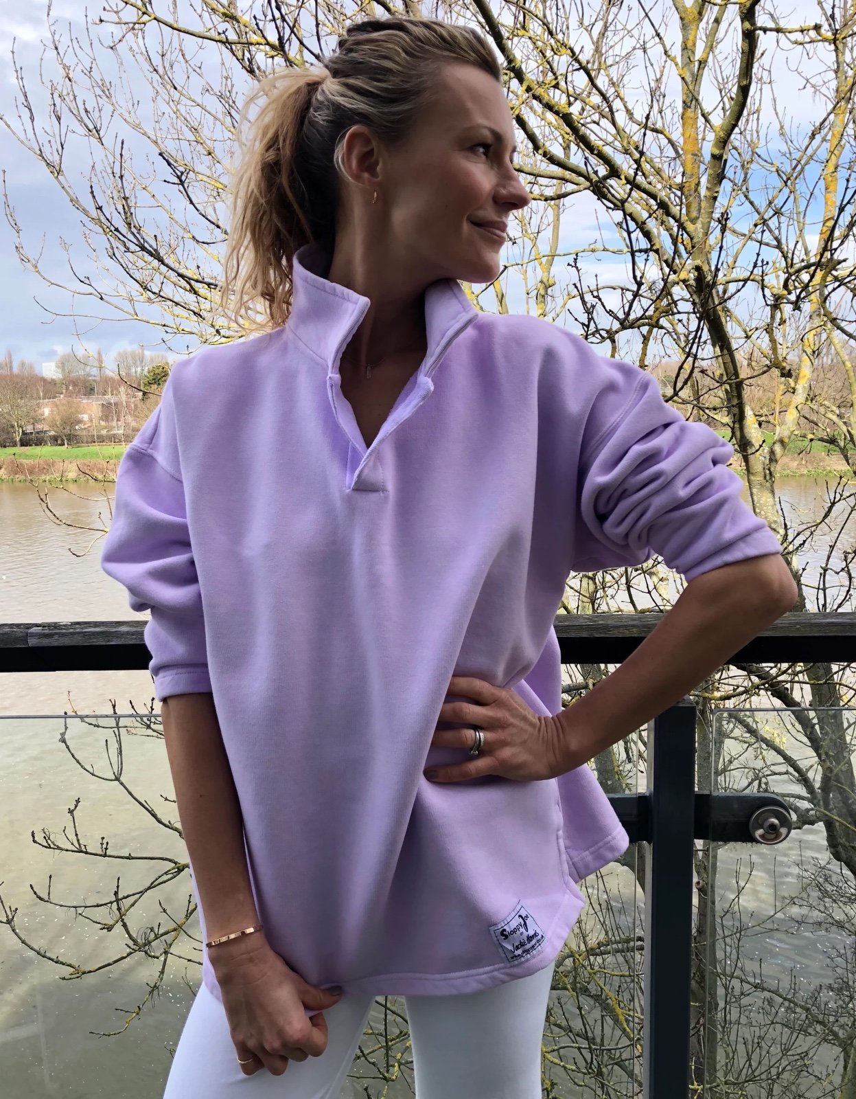 Sloppy Joe Collar 02 Sweatshirt in Lavender Purple