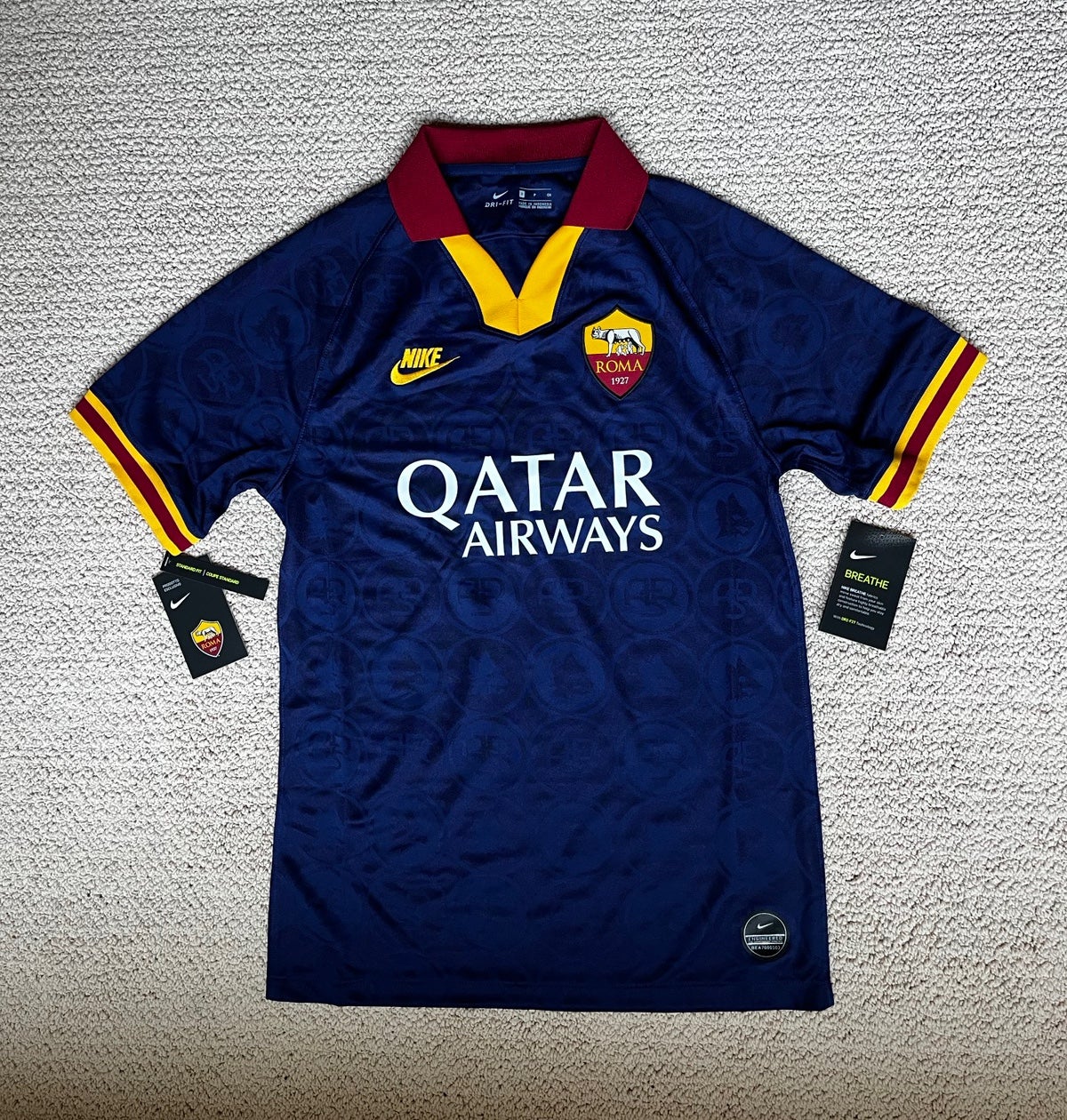 NIKE AS Roma 2019/2020 Stadium Third 3rd Soccer Jersey Men’s S NWT