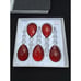 Fifth Avenue Crystal Faceted RED Crystal Drops Ornaments Set Of 5 New Heavy