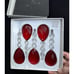 Fifth Avenue Crystal Faceted RED Crystal Drops Ornaments Set Of 5 New Heavy
