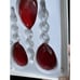 Fifth Avenue Crystal Faceted RED Crystal Drops Ornaments Set Of 5 New Heavy
