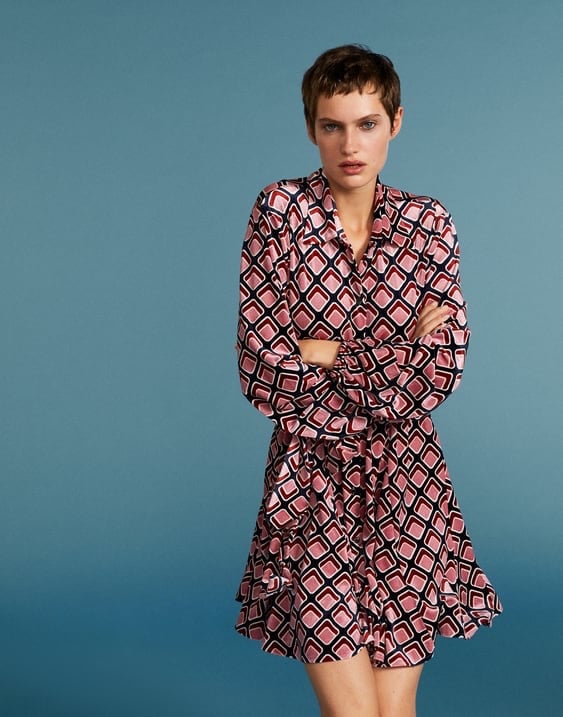 PRINTED VELVET DRESS