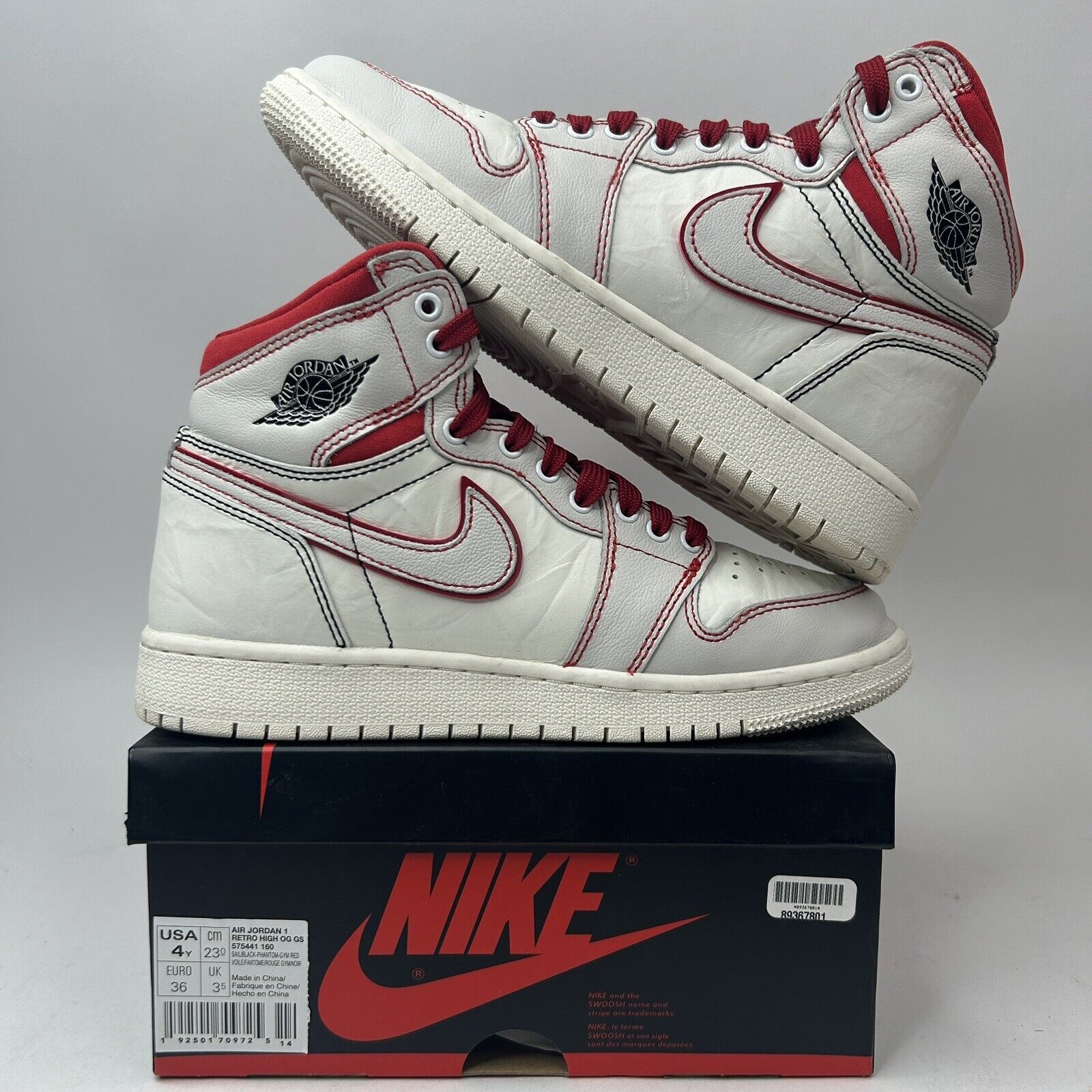 Nike Shoes Air Jordan 1 High OG Retro “Phantom/Gym Red” 2023