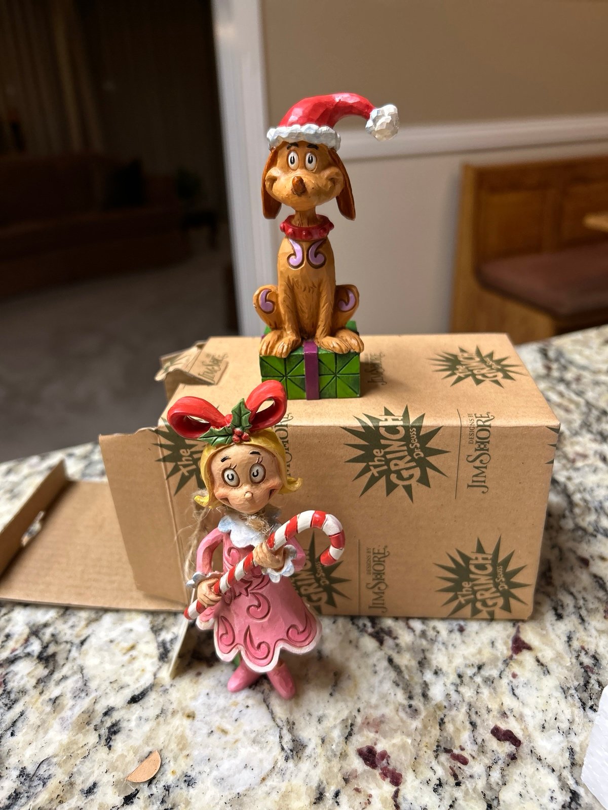 Jim Shore Max, the dog and Cindy Lou who