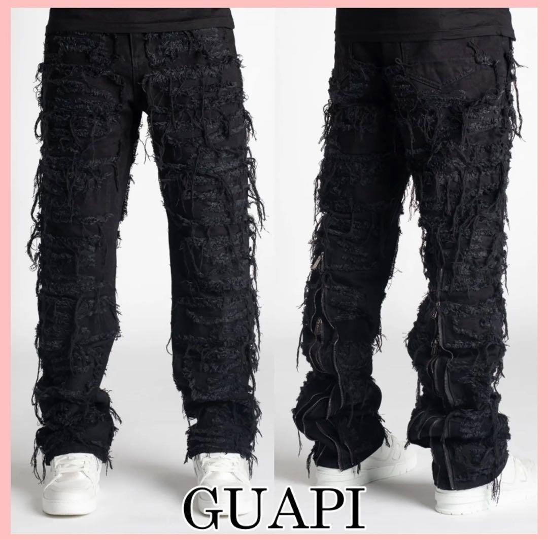 GUAPI DISTRESSED Baggy Denim Black size 28