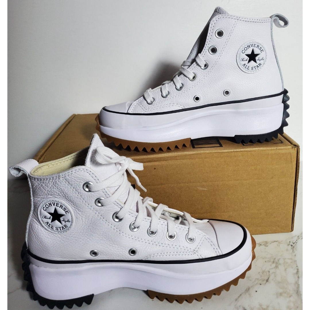 Converse Run Star Hike Hi White Mens 4 Womans 5.5 Casual Platform Shoes A04293C