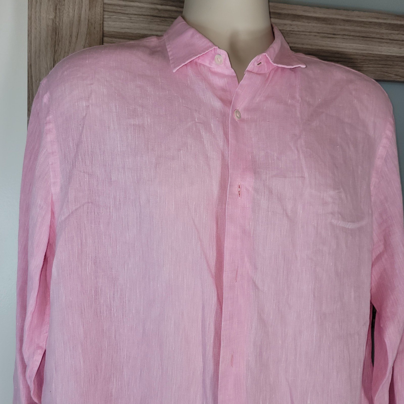 Frescobol Carioca Linen Dress Shirt Pink XL summer