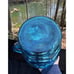 Vintage Anchor Hocking Glass Colonial Tulip Aqua Blue Water Pitcher Jug Ice Lip