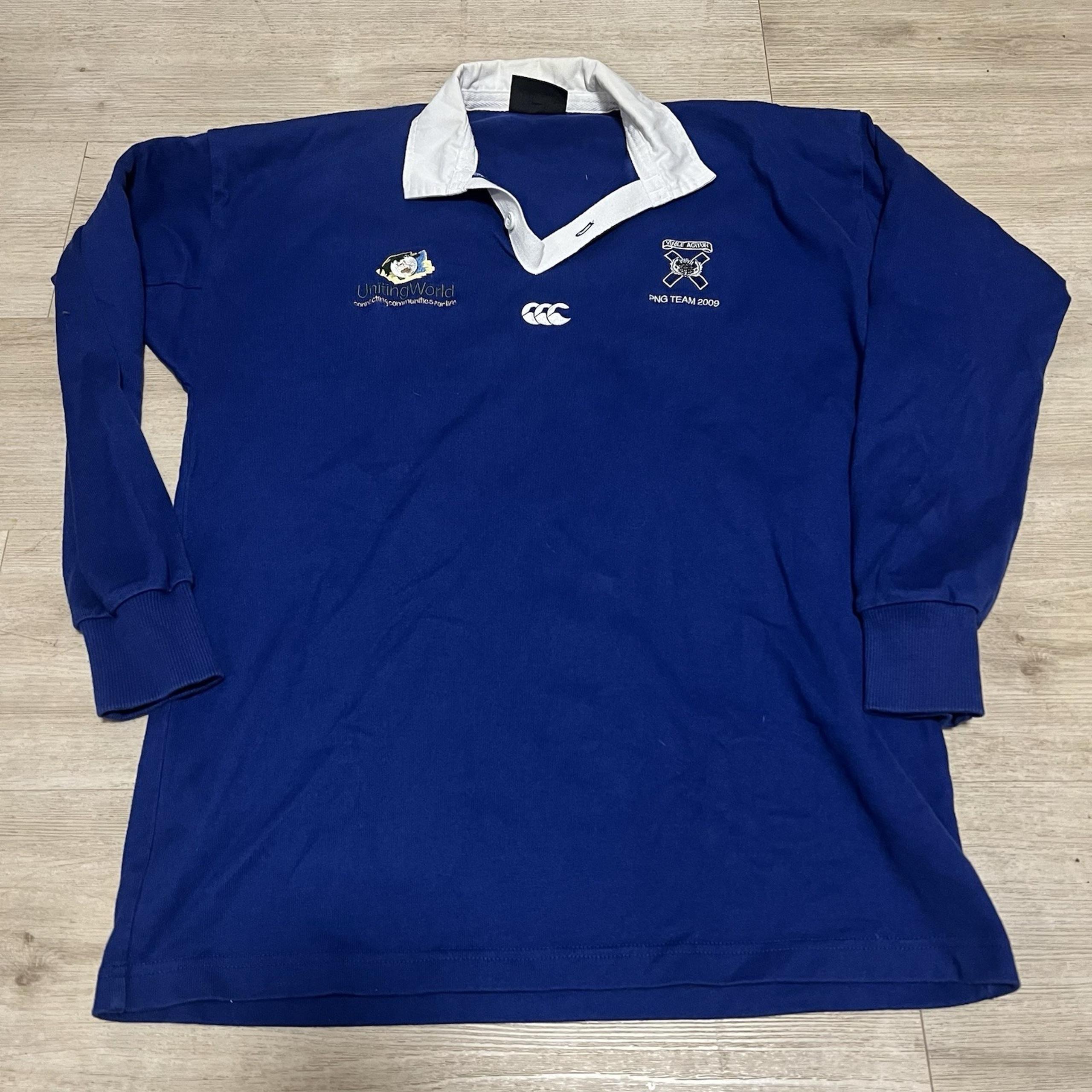 Canterbury Scotland Knox Grammar School 2009 Blue Long Sleeve Rugby Shirt Sz M