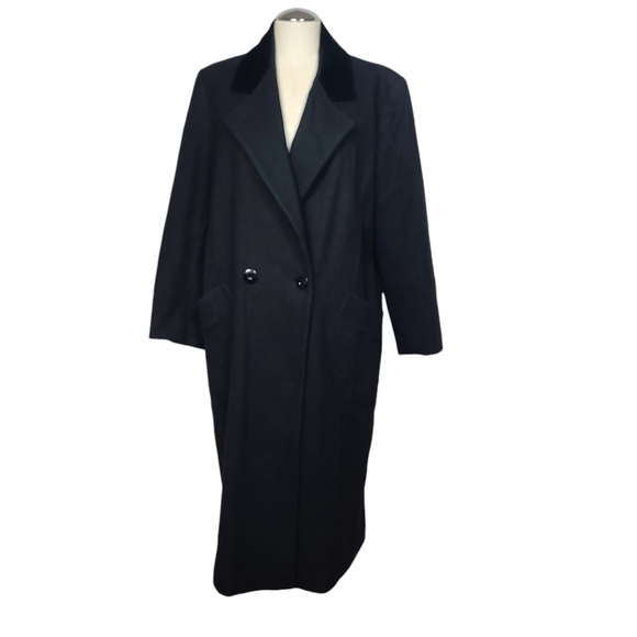 Kristen Blake Classics Black Wool Button Down Coat 10P