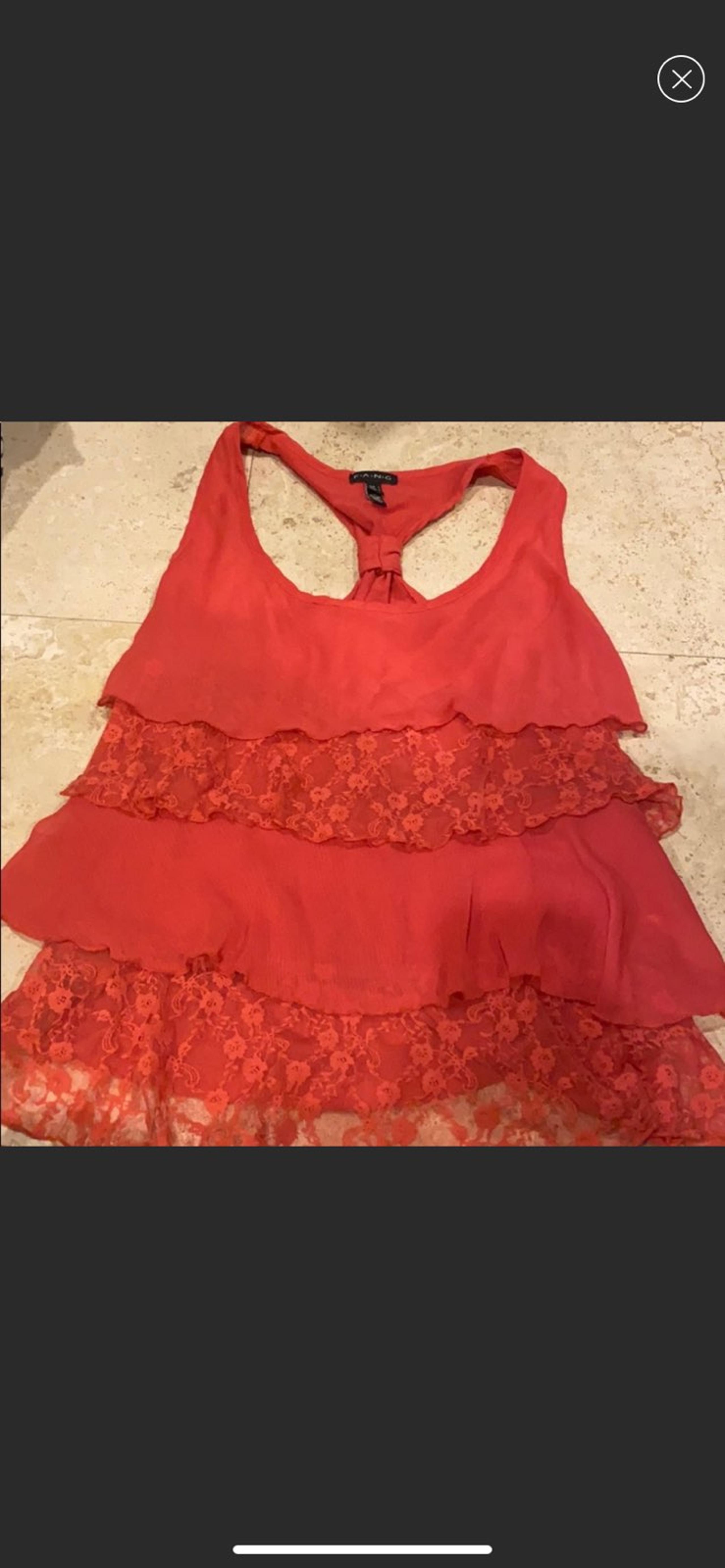 Coral lace tank top