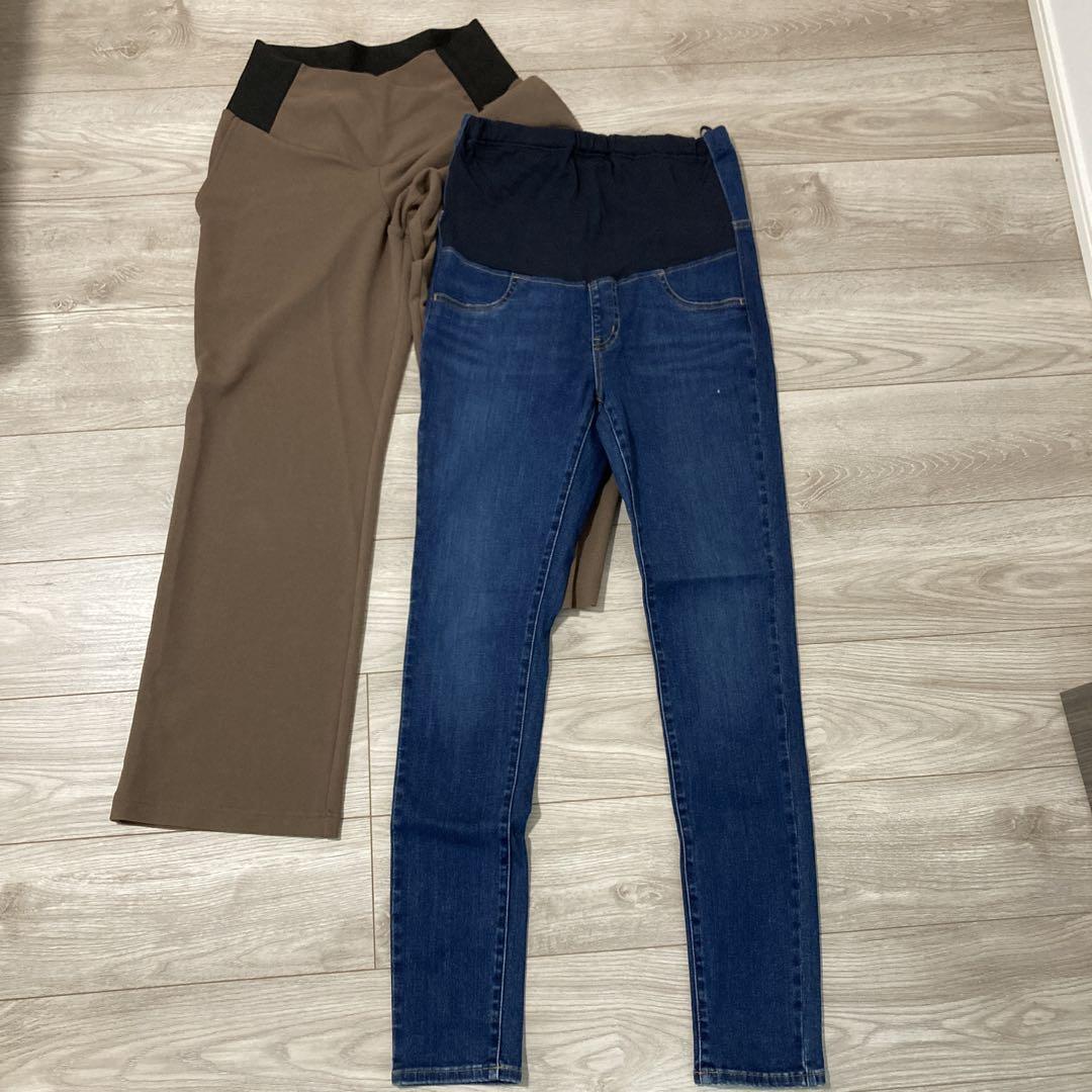 Maternity High Waist Pants Set, Uniqlo, Inujirushi, Leggings