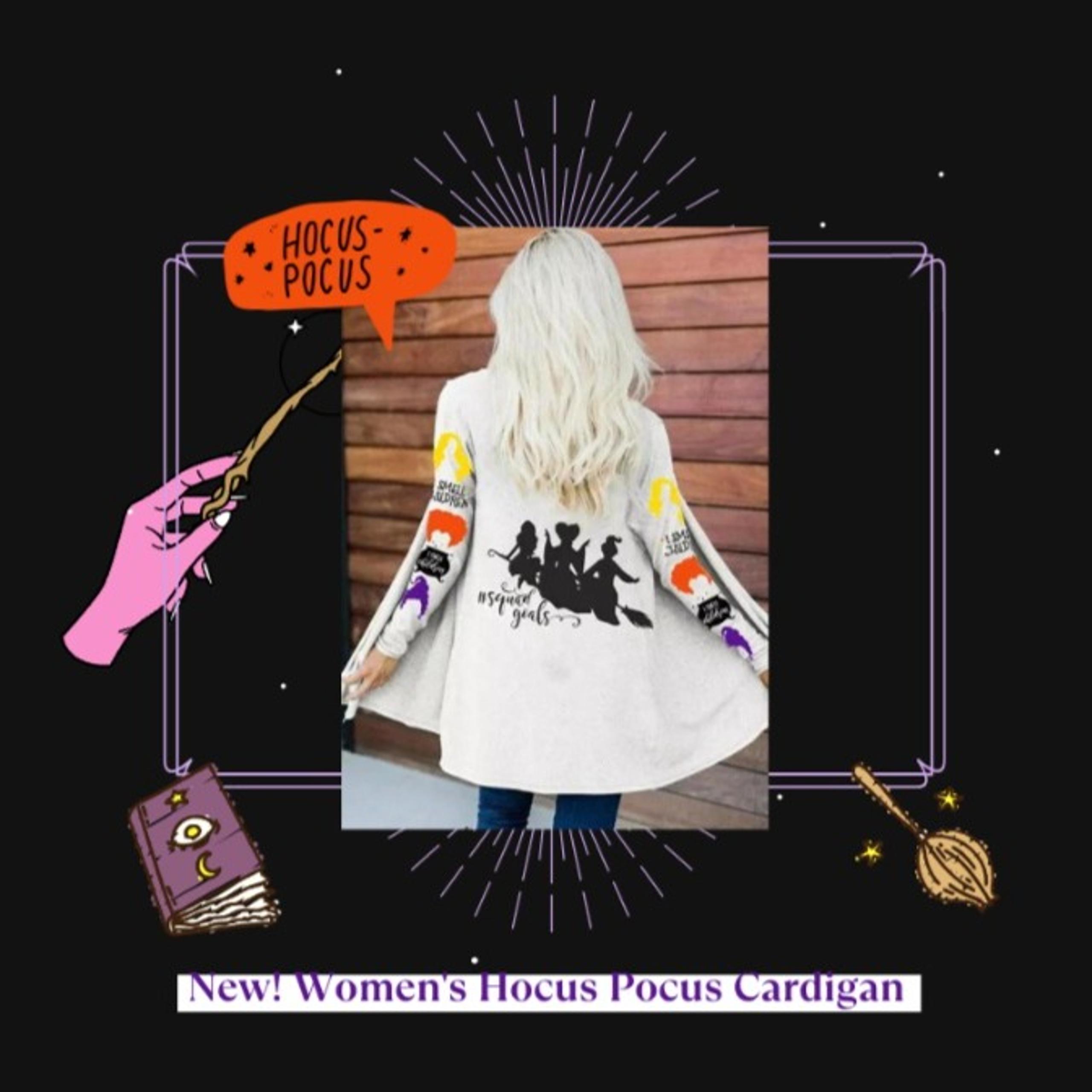 New! Women's Disney Halloween Hocus Pocus 2 Cardigan Sweater Size S