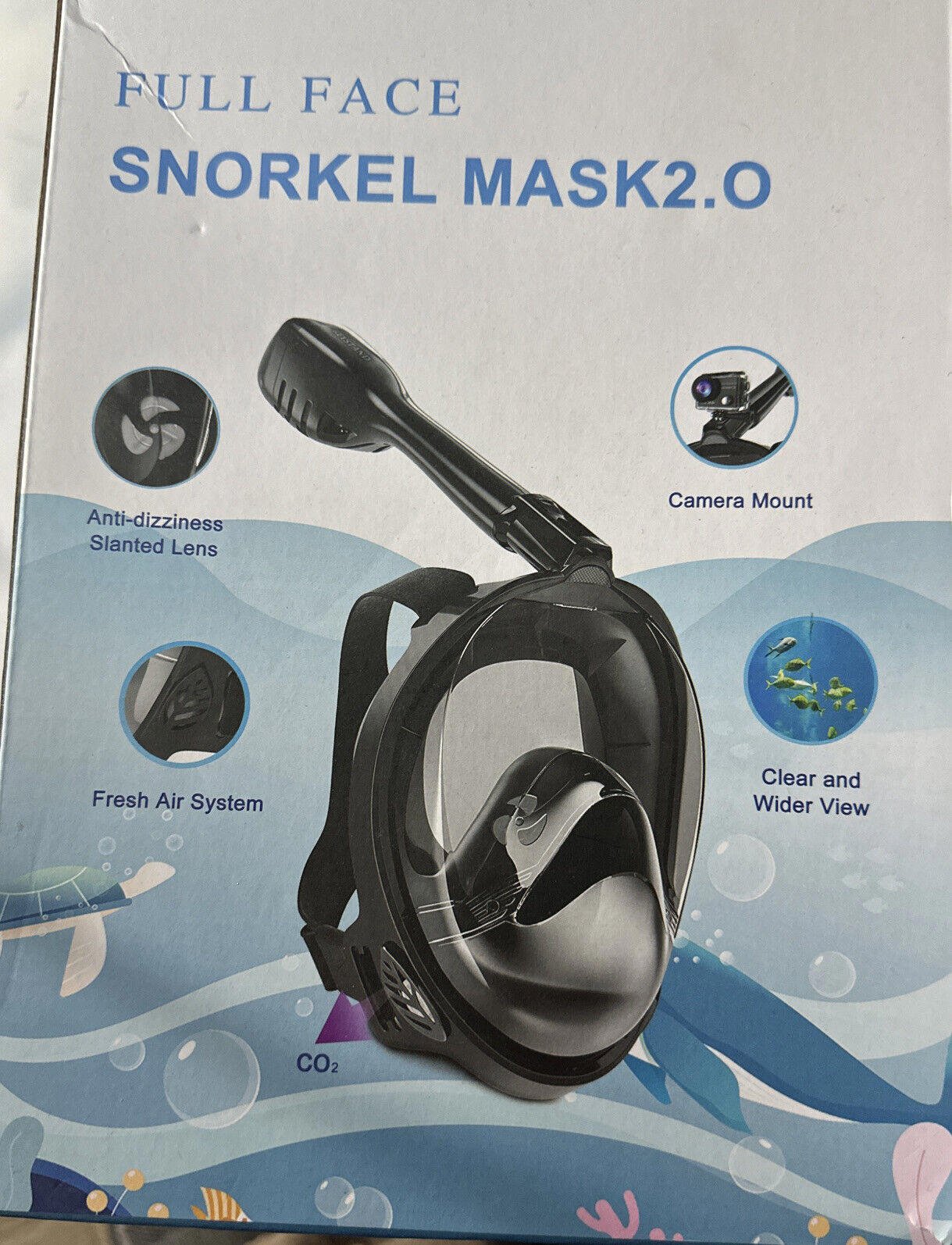 Keystand Kids Snorkel Mask Full Face, Breathing Mechanism Snorkeling Masks, Flat