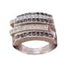 Black & Clear CZ Pave Set Alternating Stack Statement Ring