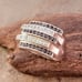 Black & Clear CZ Pave Set Alternating Stack Statement Ring