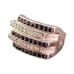Black & Clear CZ Pave Set Alternating Stack Statement Ring